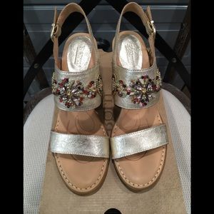 Born Brazilia Jeweled Slingback Heeled Sandals